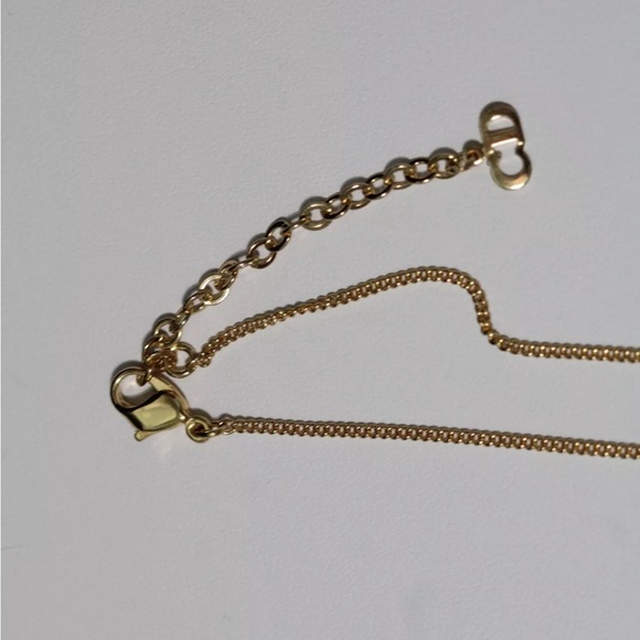 Vintage Christian Dior Signed Logo Goldtone Swarovski Crystal Pendant Necklace - Picture 6 of 7